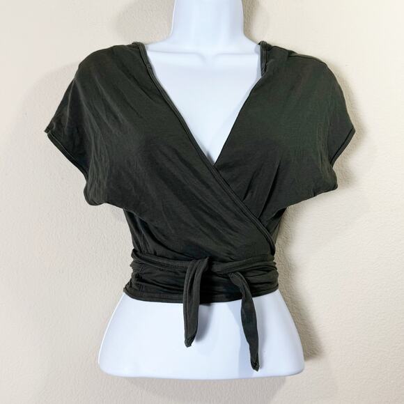 Lululemon Tops - lululemon | its a tie pima cotton olive green open back womens athletic tee sz S
